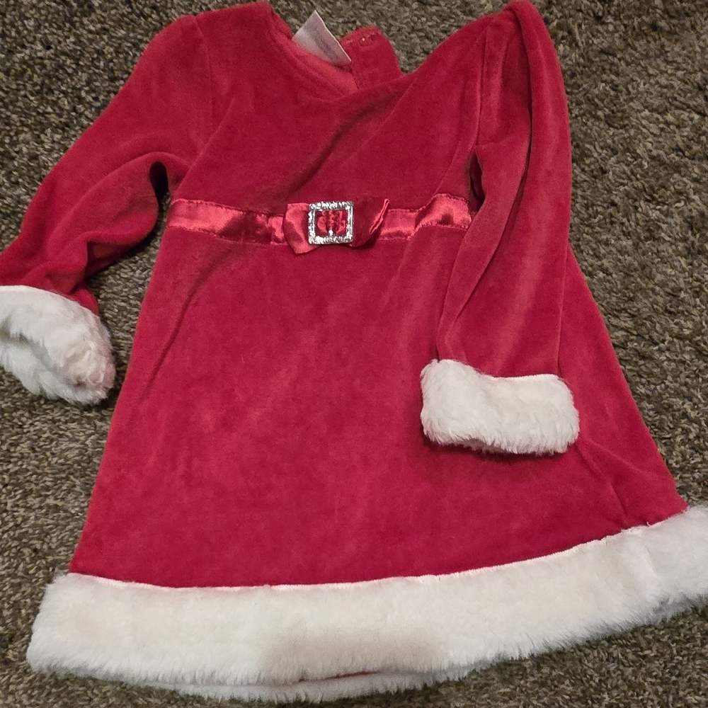 HOST PICK!🎉🎊 Miniwear Red Velvet Holiday DressGlitter Buckle Sz18mo - Picture 3 of 9